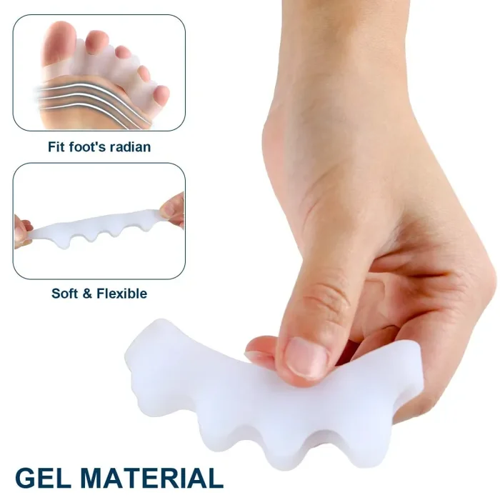 4 Paia gel Toe Separatore, barelle in per dita del piede sovrapposte,… - immagine 3