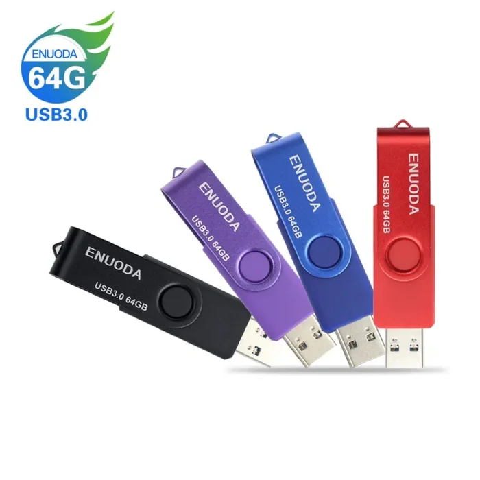 4 Pezzi 64GB Chiavetta ENUODA Pennetta Girevole USB 3.0 3.0, 4-Color Vendita online