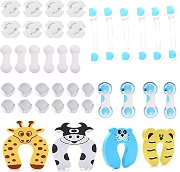 40 Pcs Kit Di Sicurezza Per Bambini Chiusure Sicurezza Bambino Chiusure Di Sicurezza 16 Serrature Di Sicurezza 12 Protezioni Di Sicurezza Per Bambini 8 Protezioni Prese 4 Protezioni Per Porte Per Bebè