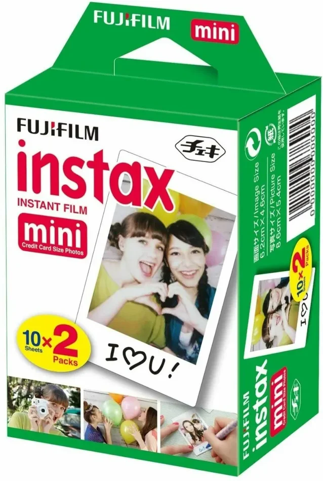 40 x Pellicola fotografica per Fujifilm Instax Mini Film, Fogli da 54 x 86 mm