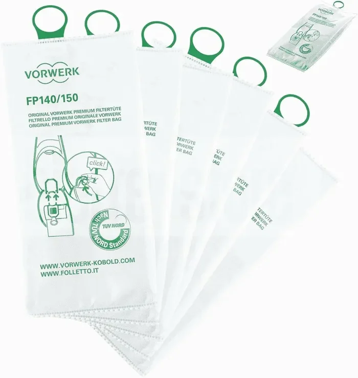 41432 SACCHETTI PER ASPIRAPOLVERE VORWERK FOLLETTO VK140 VK150 ORIGINALI