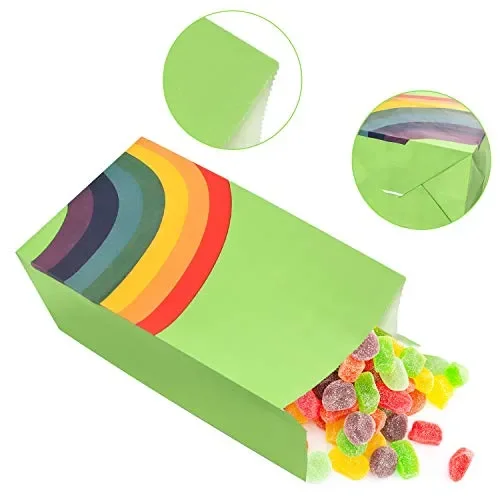 48 Pezzi Sacchetto Regalo Arcobaleno, Borsa per Feste di Compleanno in Carta… - immagine 3