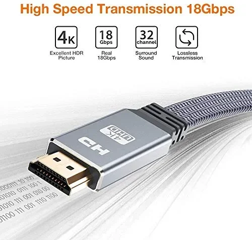 4K@60HZ Cavo HDMI 5M, Snowkids Piatto 2.0 ad Altissima Velocità 5m In saldo - immagine 3