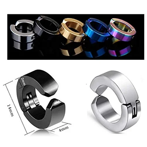 5 Paia Orecchini Orecchio Clip Donna Uomo Finti Senza Buco… Saldi - immagine 2