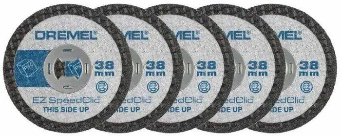 5 x Dischi da taglio per mini drill per tagliare plastica, 38 mm Dremel SC476 Fornitura