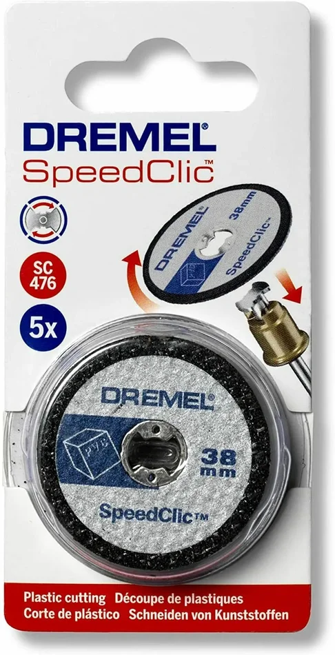5 x Dischi da taglio per mini drill per tagliare plastica, 38 mm Dremel SC476 Fornitura - immagine 2