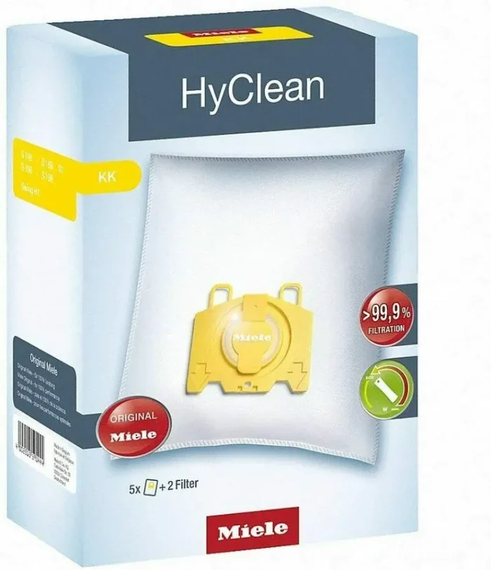 5 x Sacchetti di ricambio Miele KK HyClean + 2 filtri dell’aria per polvere fine