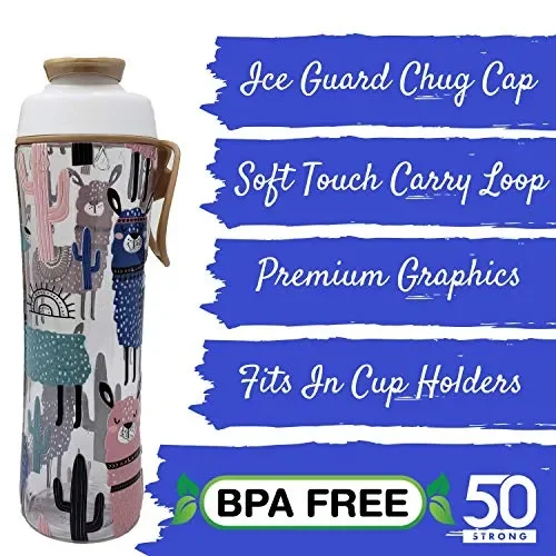 50 borracce resistenti senza bisfenolo A per ragazze – 680 ml. Bianca - immagine 2