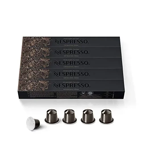 50 Nespresso Capsules Roma Coffee New Fornitura