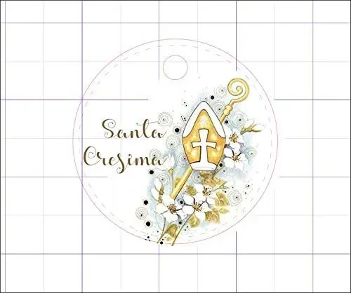 50 pezzi, Bigliettini Santa Cresima Stampati per bomboniera, 3 centimetri,… - immagine 3