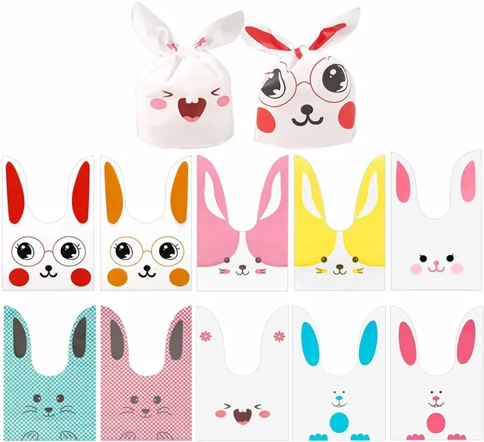 50PCS Sacchetti Dolci di Halloween, Sacchetti Buste Regalo Plastica Dolcetti Trucchi Borsa Sacchetto Biscotti Dolci Zucca Ragno Adesivi Festa Halloween Party Decorazioni Decor