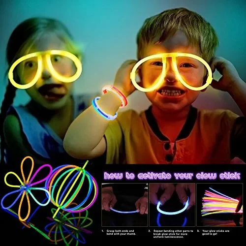 543 Pack – 250 Glow Sticks, Bastoncini Luminosi Fluorescenti, 293 viola - immagine 2