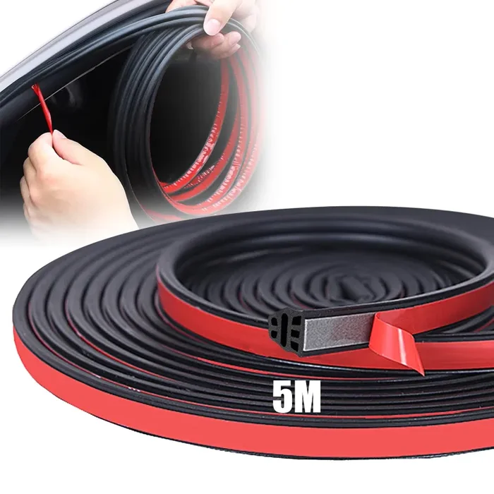 5M Guarnizione autoadesiva in gomma striscia sigillante adatta per porte auto cofano e portellone insonorizzante e impermeabile universale.