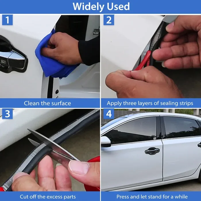 5M Guarnizione autoadesiva in gomma striscia sigillante adatta per porte auto cofano e portellone insonorizzante e impermeabile universale. - immagine 2
