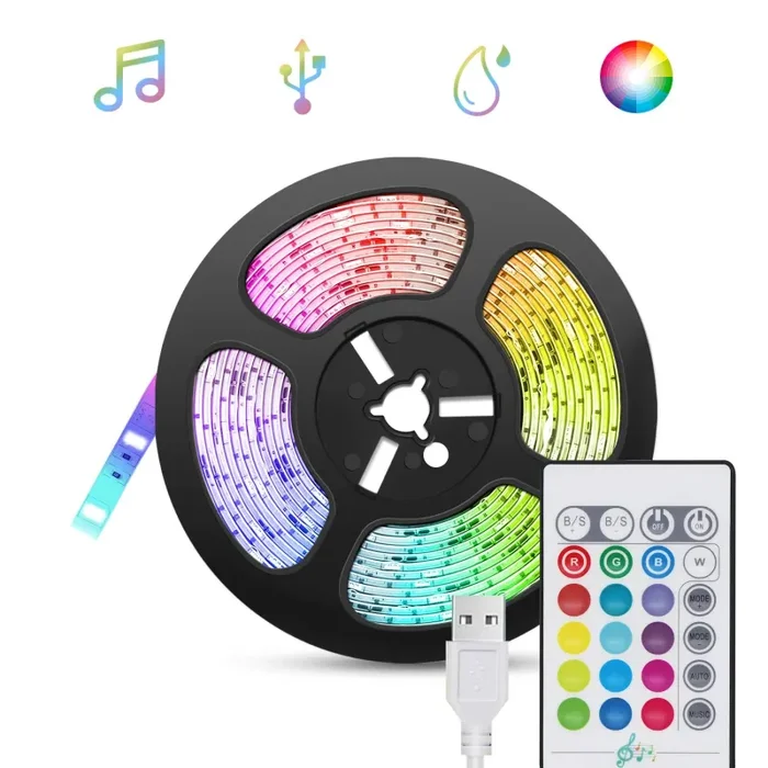5M Striscia LED Musicale, Retroilluminazione TV USB RGB 5 Metri