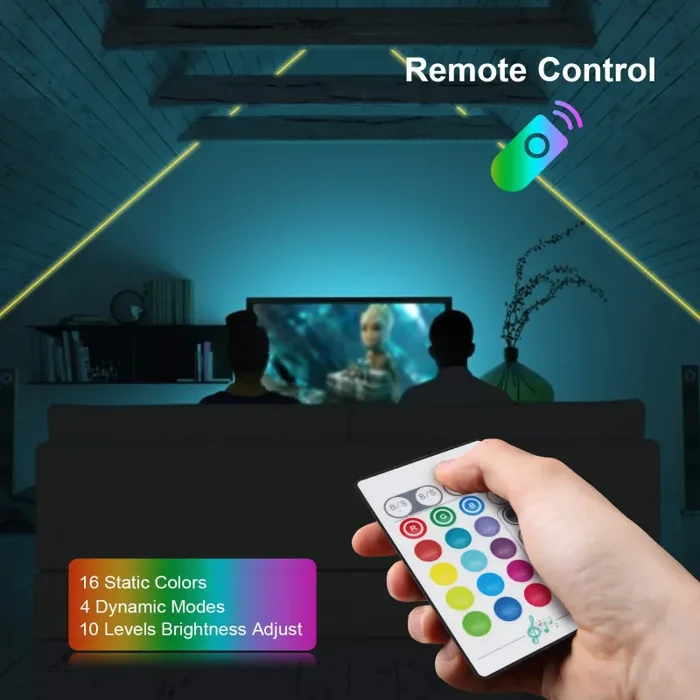 5M Striscia LED Musicale, Retroilluminazione TV USB RGB 5 Metri - immagine 3