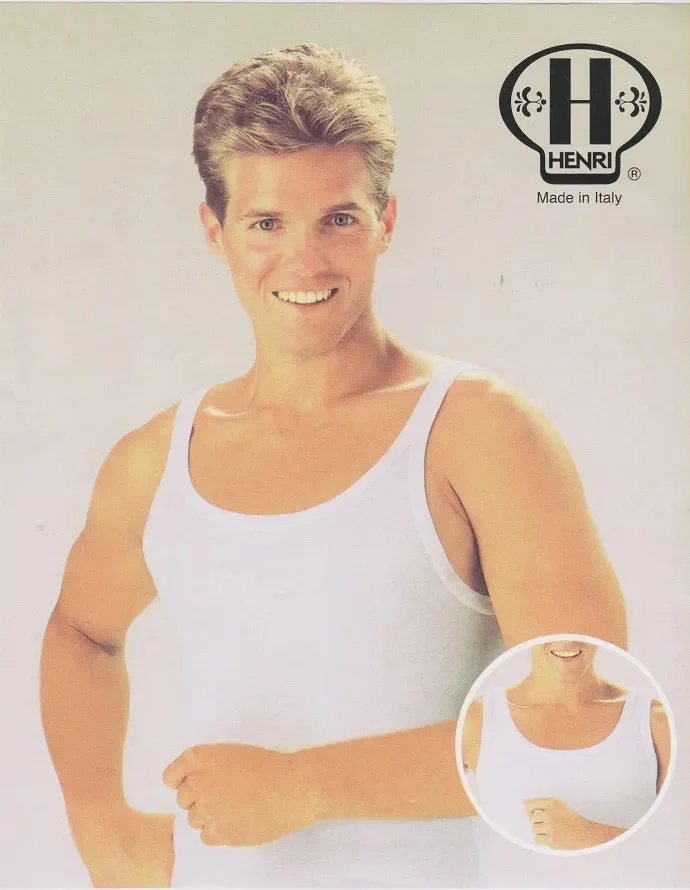 6 CANOTTE UOMO HENRI ART 60 IN COTONE COLORE FOTO MISURA A SCELTA