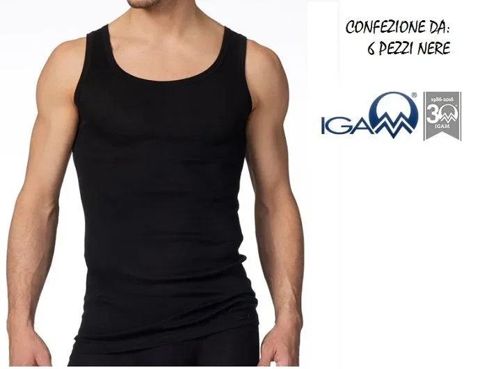 6 CANOTTE UOMO NOTTINGHAM IN COTONE ART. VL6100N COL. NERO MIS. A SCELTA