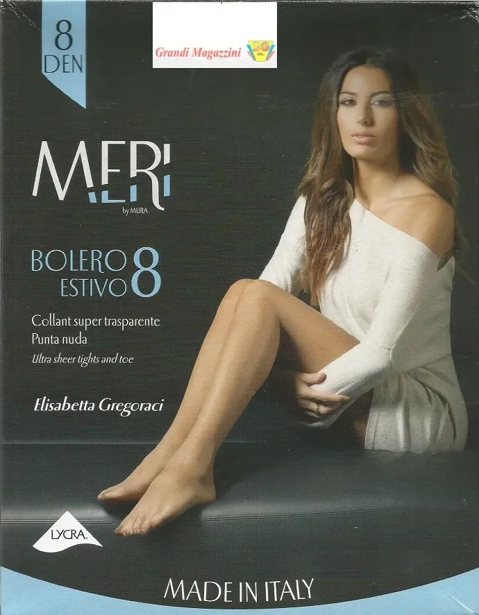 6 COLLANT DONNA 8 DEN MERI ART.BOLERO COLORE NUAGE MISURA A SCELTA