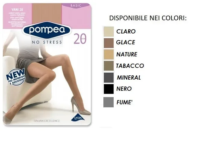 6 COLLANT DONNA POMPEA ART VANI 20 COLORE E MISURA A SCELTA