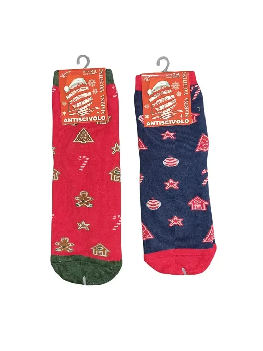 6 paia calze antiscivolo kids christmas Marina Yachting art MZ518 colore assortito misura a scelta