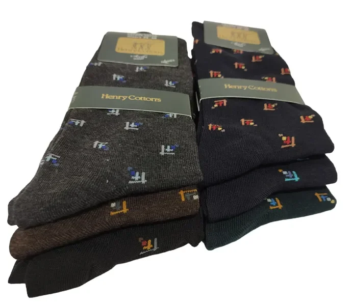 6 Paia di calze corte caldo cotone uomo Henry Cottons art HC320 colore foto misura unica