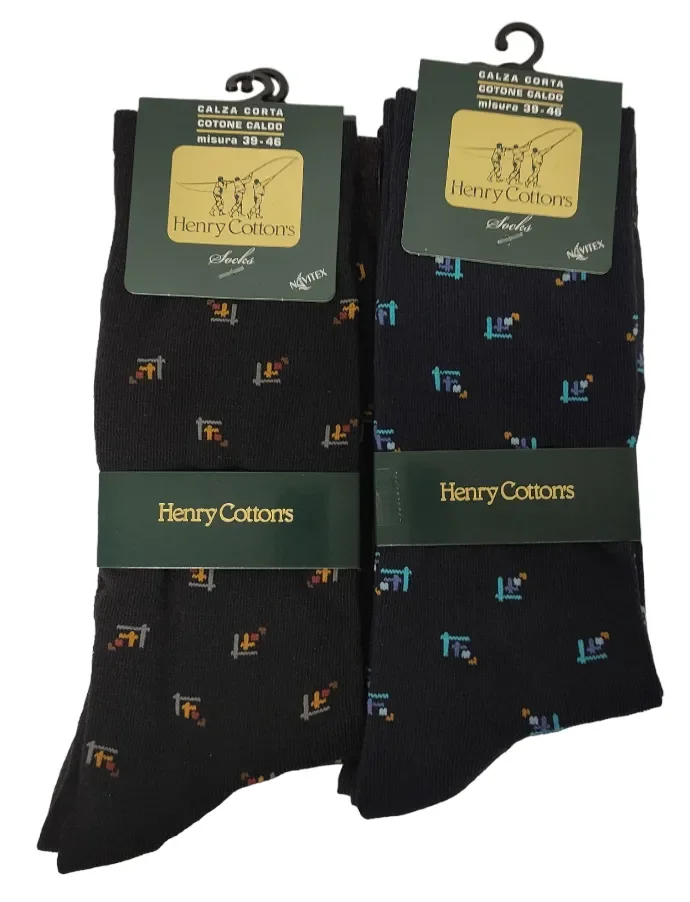 6 Paia di calze corte caldo cotone uomo Henry Cottons art HC320 colore foto misura unica - immagine 2