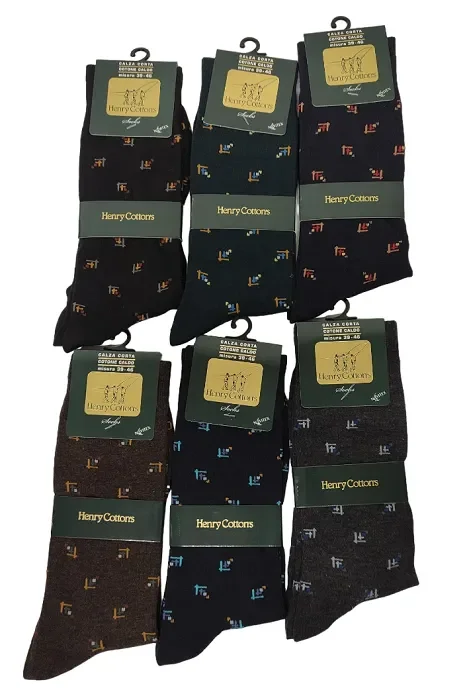 6 Paia di calze corte caldo cotone uomo Henry Cottons art HC320 colore foto misura unica - immagine 3
