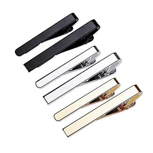 6 Pezzi Fermacravatta,Fermacravatta Argento Nero Oro,fermacravatta slim…