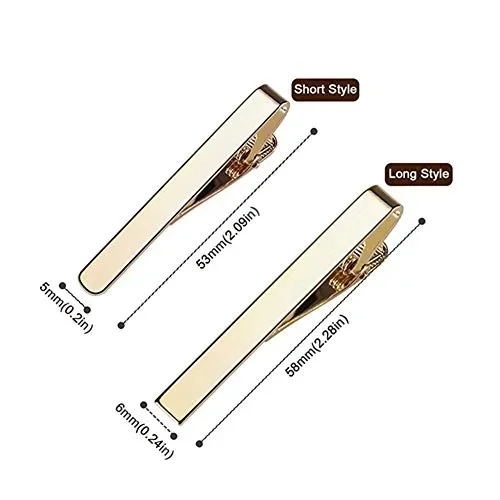 6 Pezzi Fermacravatta,Fermacravatta Argento Nero Oro,fermacravatta slim… - immagine 2