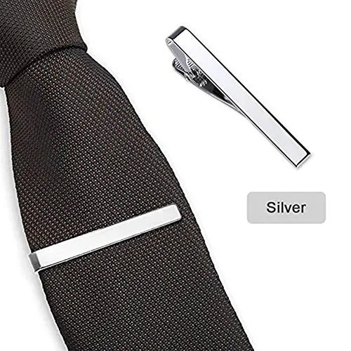 6 Pezzi Fermacravatta,Fermacravatta Argento Nero Oro,fermacravatta slim… - immagine 3