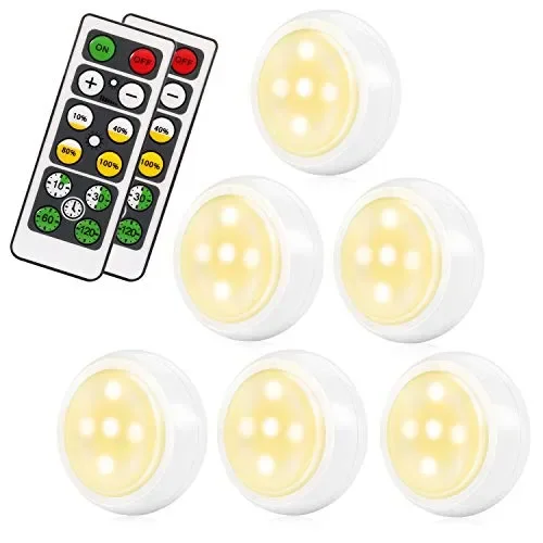 6 Pezzi Luce Notturna LED, Foonii Luci Armadio e 2 Telecomando e 6pcs… Vendita online