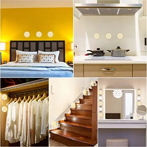 6 Pezzi Luce Notturna LED, Foonii Luci Armadio e 2 Telecomando e 6pcs… Vendita online - immagine 3