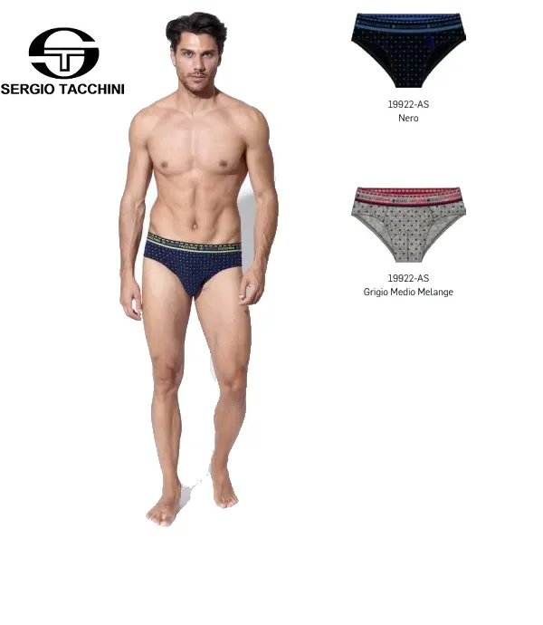 6 SLIP UOMO SERGIO TACCHINI ART 19922-AS COLORE GRIGIO NERO BLU MISURA A SCELTA