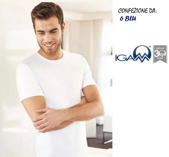 6 T-SHIRT UOMO NOTTINGHAM IN COTONE ART. TM6102L COL. BLU MIS. A SCELTA