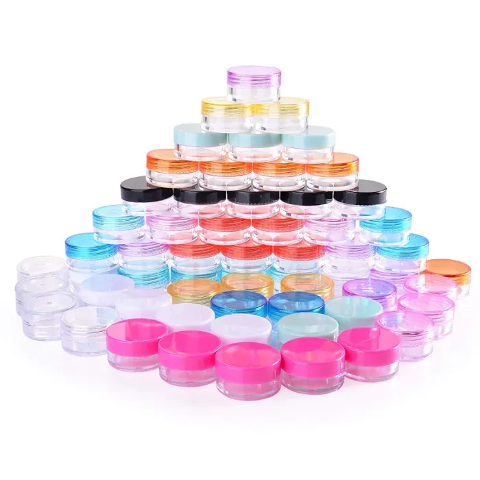 60 Pezzi Contenitori Cosmetici, 5g Vasetti Barattolo di Plastica One Color