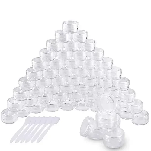 60 Pezzi Vasetti Plastica, Barattolo Cosmetici Vuoto Viaggio Trasparente Vendita calda online