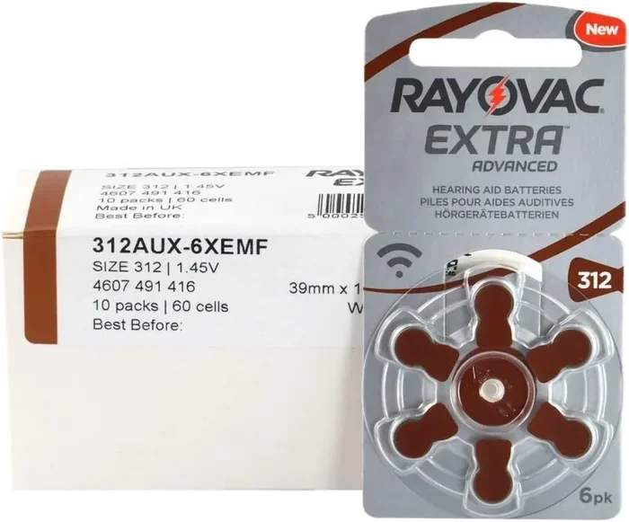 60 piles auditives Rayovac 312 Extra advanced / pile auditive PR41 / piles pour appareils auditifs / 312AE,A312,DA312,P312,PR312H by Rayovac - immagine 3
