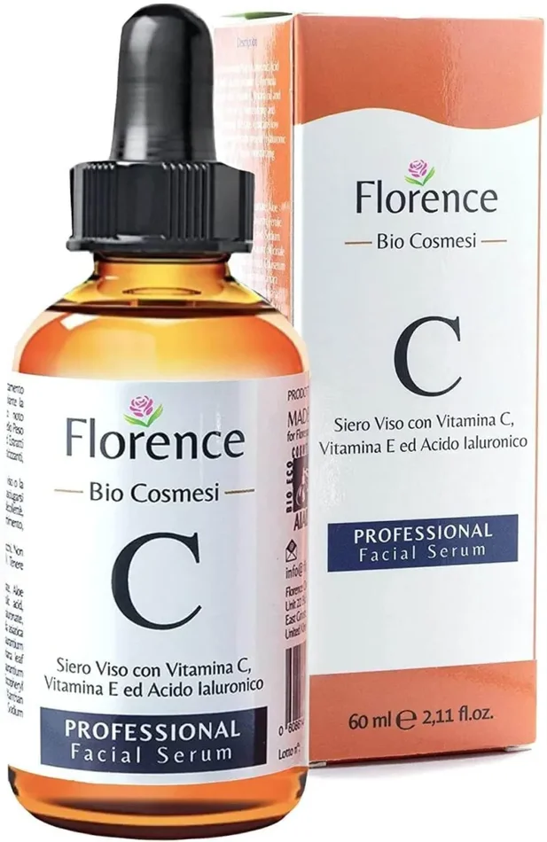 60ml. Bio Siero Vitamina C/E ed Acido Ialuronico Puro al 100%. Biologico, Vegano, Antirughe, Antimacchie, Antietá e Illuminante. Siero Viso Collo e Contorno Occhi. Anche per Dermaroller. Made in Italy
