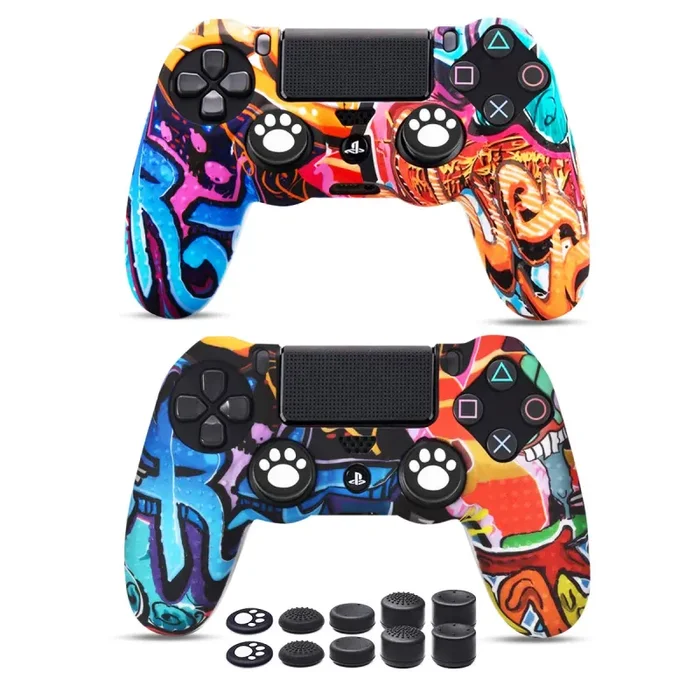 6amLifestyle Cover Skin Controller PS4 Dualshock in Silicone Graffiti 01