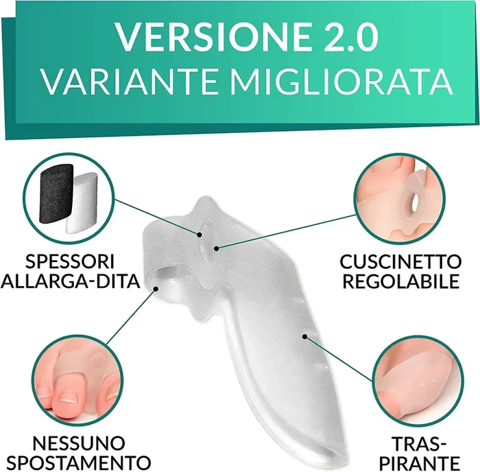 6x Tutore Alluce Valgo Correttore Trasparente YogaMedic® – Separatore Dita Piede – Supporti per i piedi – Raddrizza dita silicone, dita a martello, divaricatore - immagine 3