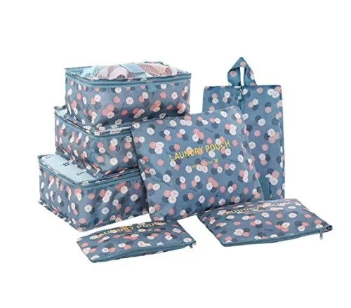 7 Set Sistema di Cubo Viaggio – 3 Cubi Imballaggio + 3 2blue Flower - immagine 2