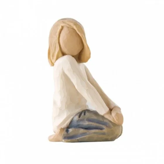 ‘BAMBINO GIOIOSO’ STATUINA IN RESINA DIPINTA A MANO H.7.5CM