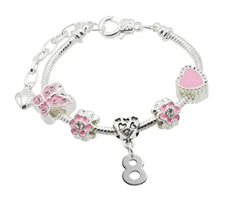 ‘Pretty in Pink’ Birthday braccialetto per bambina con confezione regalo –…