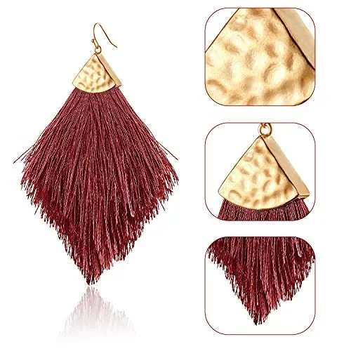 9 Paia Orecchini con Nappa Pendenti Frange di… - immagine 3