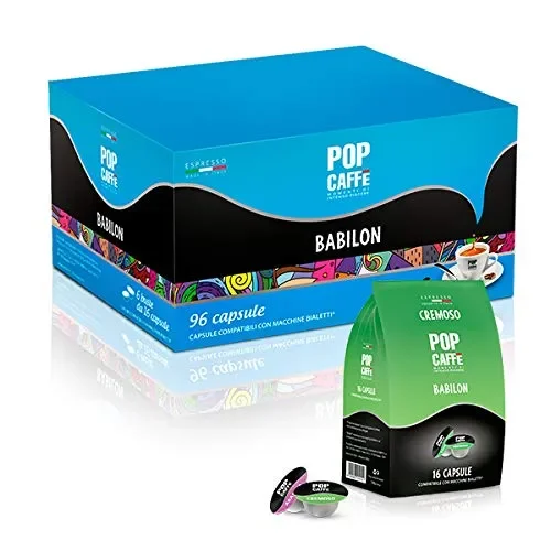 96 capsule COMPATIBILI BIALETTI,POP CAFFE’ miscela Cremoso,COMPATIBILI CON LE MACCHINE DI ULTIMA GENERAZIONE