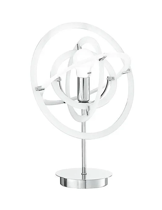 Abat Jour Atomo Acrilico Bianco Acciaio Moderna E14