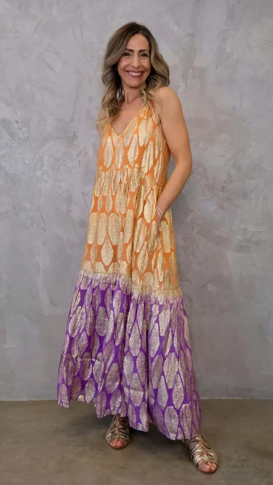 ABITO CON BRETELLINE SFUMATO Moda - immagine 2