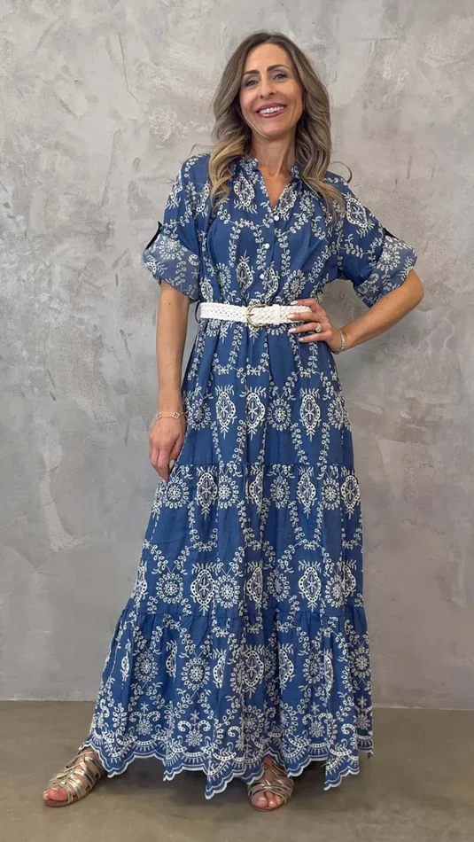 ABITO JEANS IN PIZZO SANGALLO