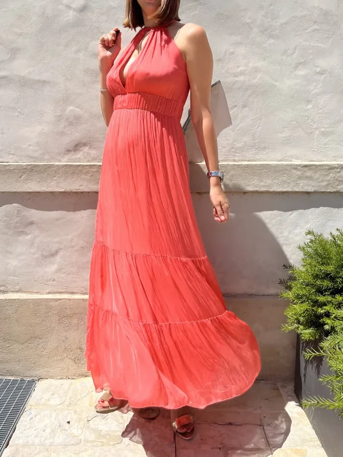 ABITO LUNGO SETA E VISCOSA DIXIE